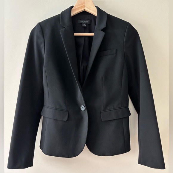 Ann Taylor Petite - Black One Button Blazer - 00P - Picture 1 of 9